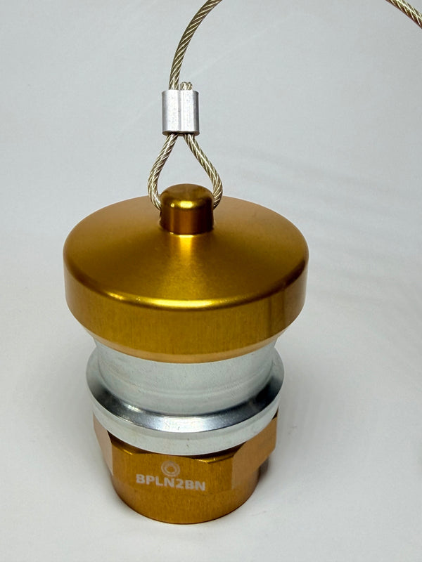 Banlaw BPLN2BNC Size 2 3/4" NPT Flush Face Nozzle with Cap, Gold