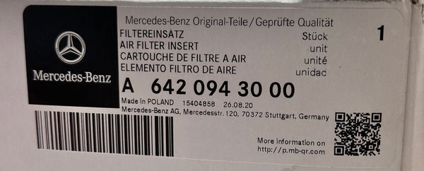 Mercedes-Benz A 642 094 30 00 Genuine Air Filter Insert