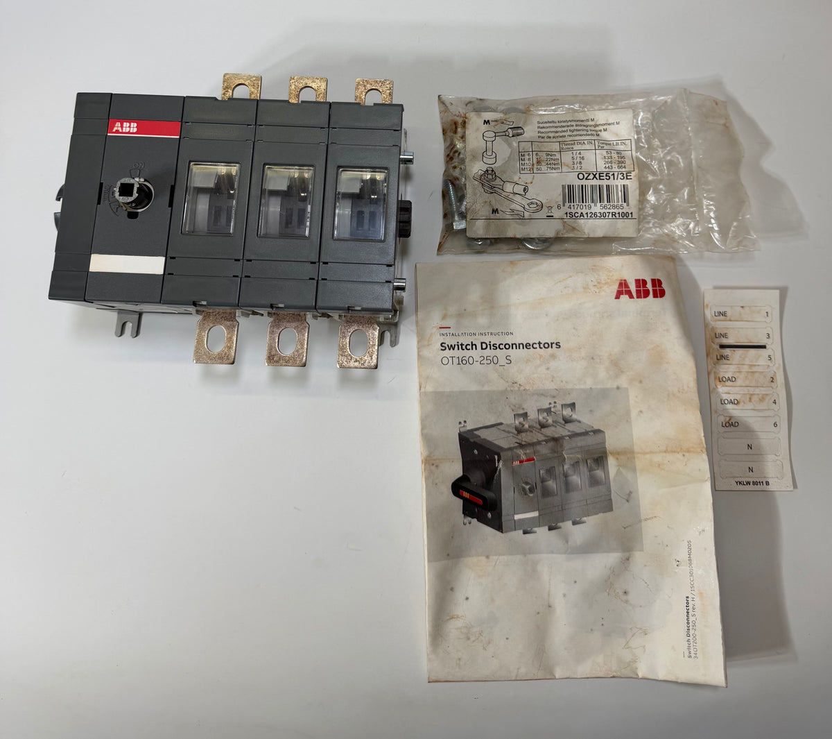 ABB OT250ES03 3 Pole Switch Disconnector - 1SCA022860R0890