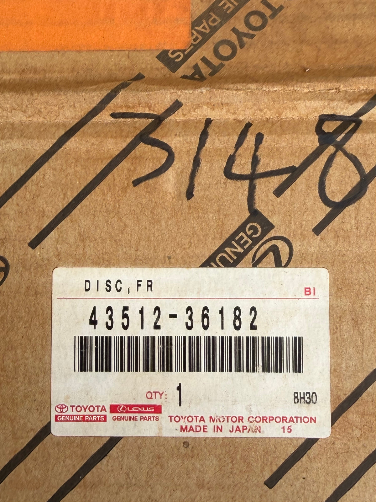 Toyota 43512-36182 Genuine Front Brake Disc — Coaster