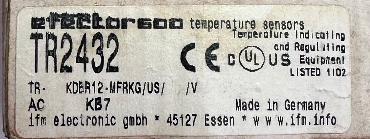 ifm TR2432 Pt100/Pt1000 Temperature Evaluation Unit with Display