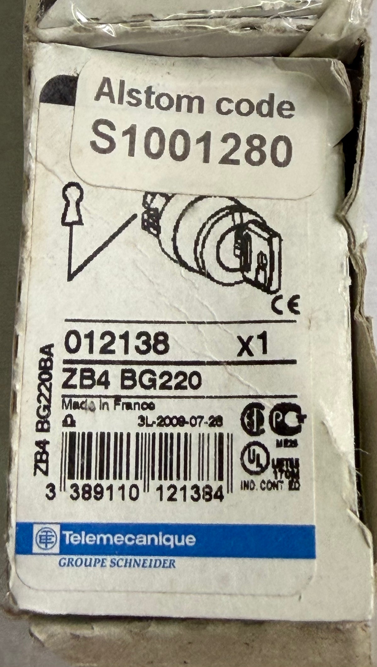 Schneider Harmony ZB4BG220 2-Position Key Switch Head – 22 mm