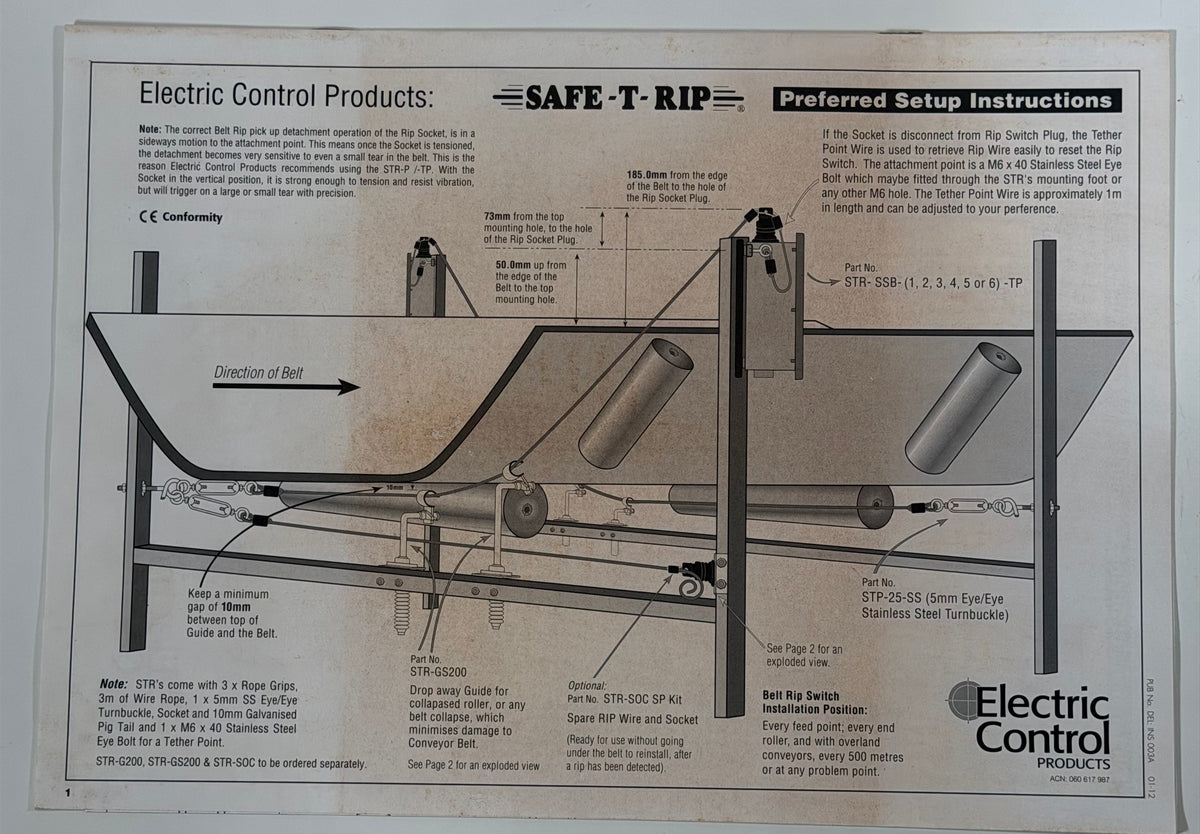 Safe-T-Rip STR-SSB-2-BK Heavy Duty Rip Detector (Switch Only)