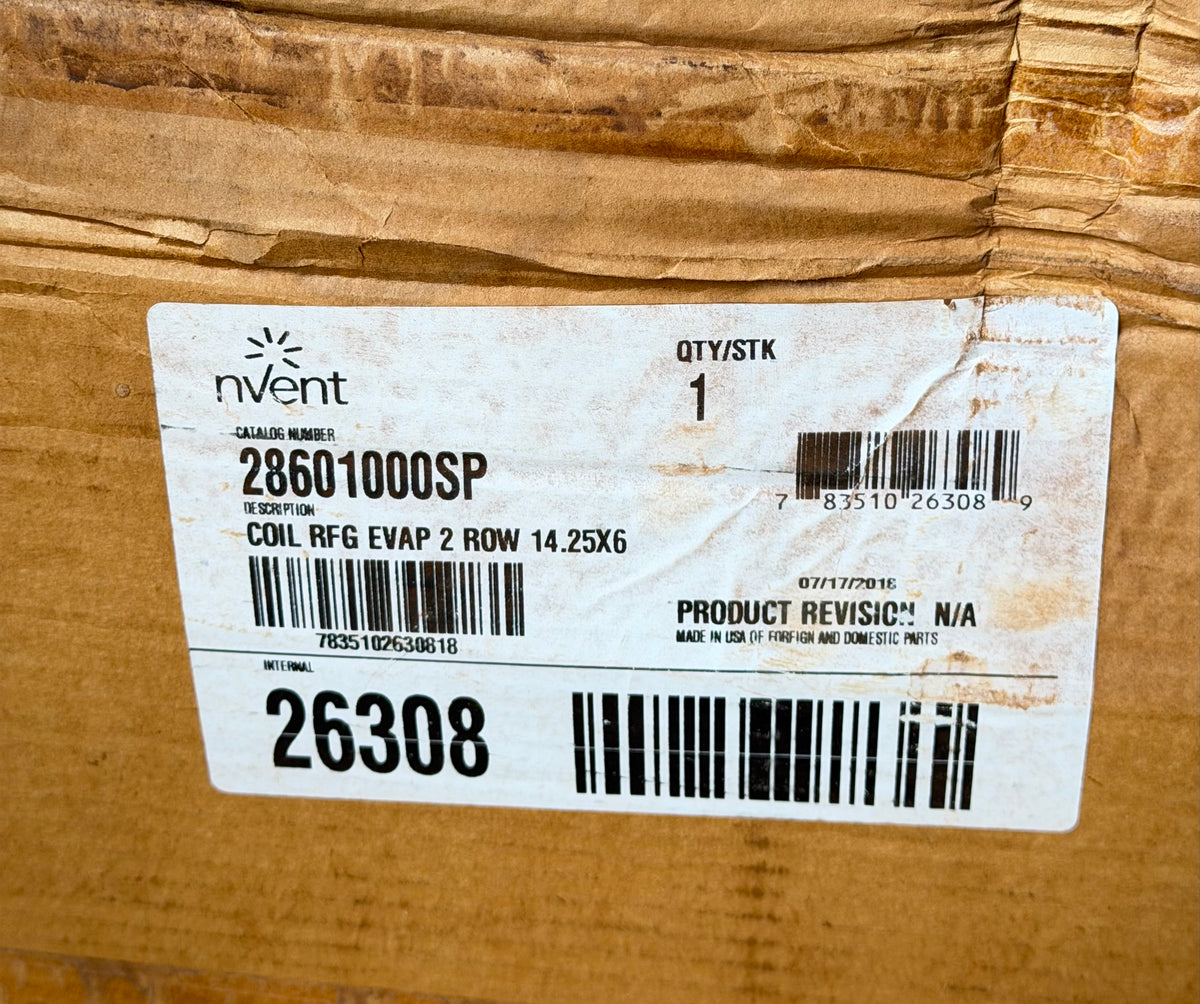 nVent 28601000SP RFG Evaporator Coil, 2 Row, 14.25 × 6 Inches