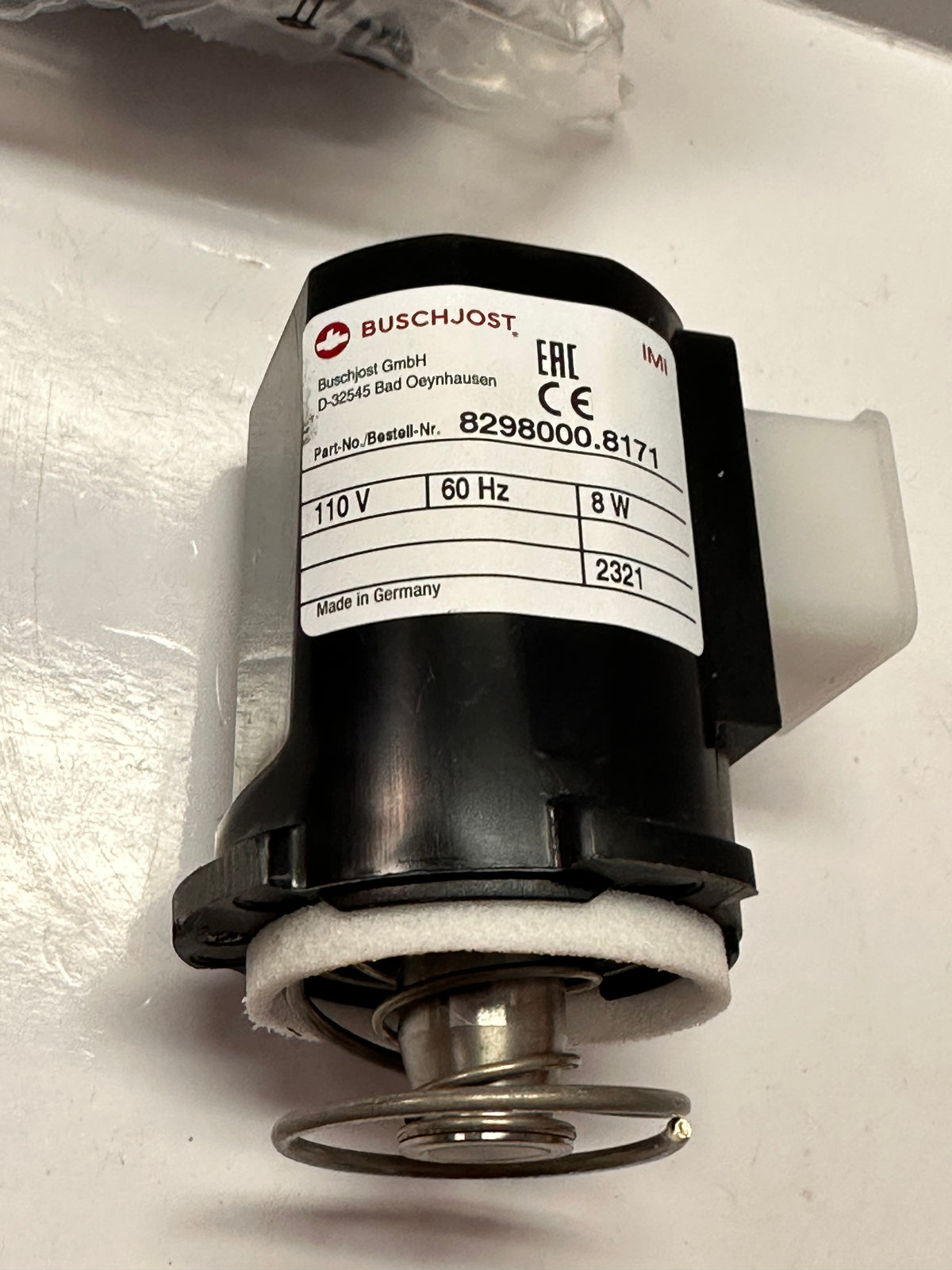 Buschjost 110V Solenoid Valve Coil 8298000.8171