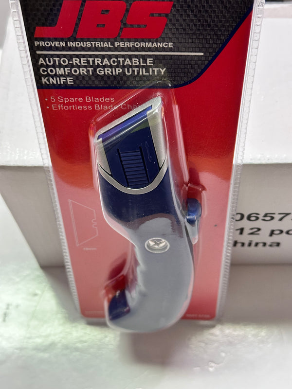 JBS 06575726 Auto Retractable Knife with 5 Blades, Box of 12