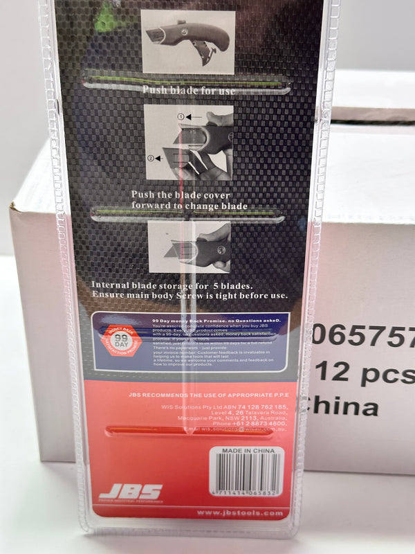 JBS 06575726 Auto Retractable Knife with 5 Blades, Box of 12