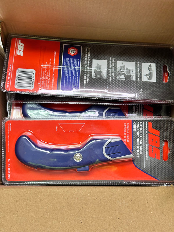 JBS 06575726 Auto Retractable Knife with 5 Blades, Box of 12
