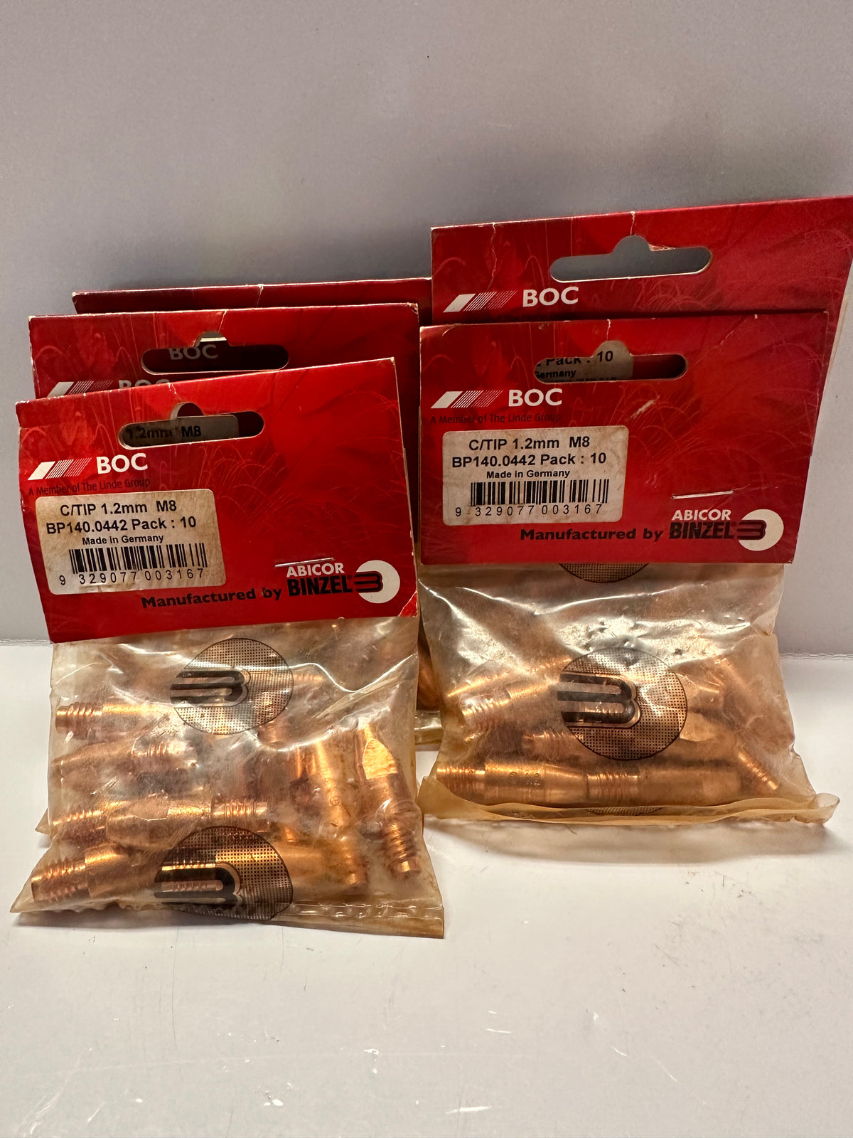 BOC BP140.0442 M8 1.2 mm MIG Contact Tips — Pack of 10