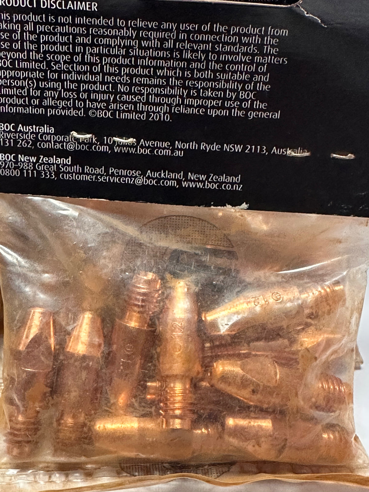 BOC BP140.0442 M8 1.2 mm MIG Contact Tips — Pack of 10