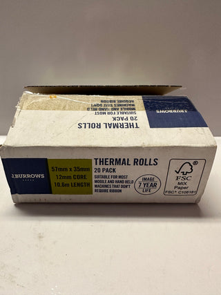 J.Burrows Thermal Rolls 20 Pack