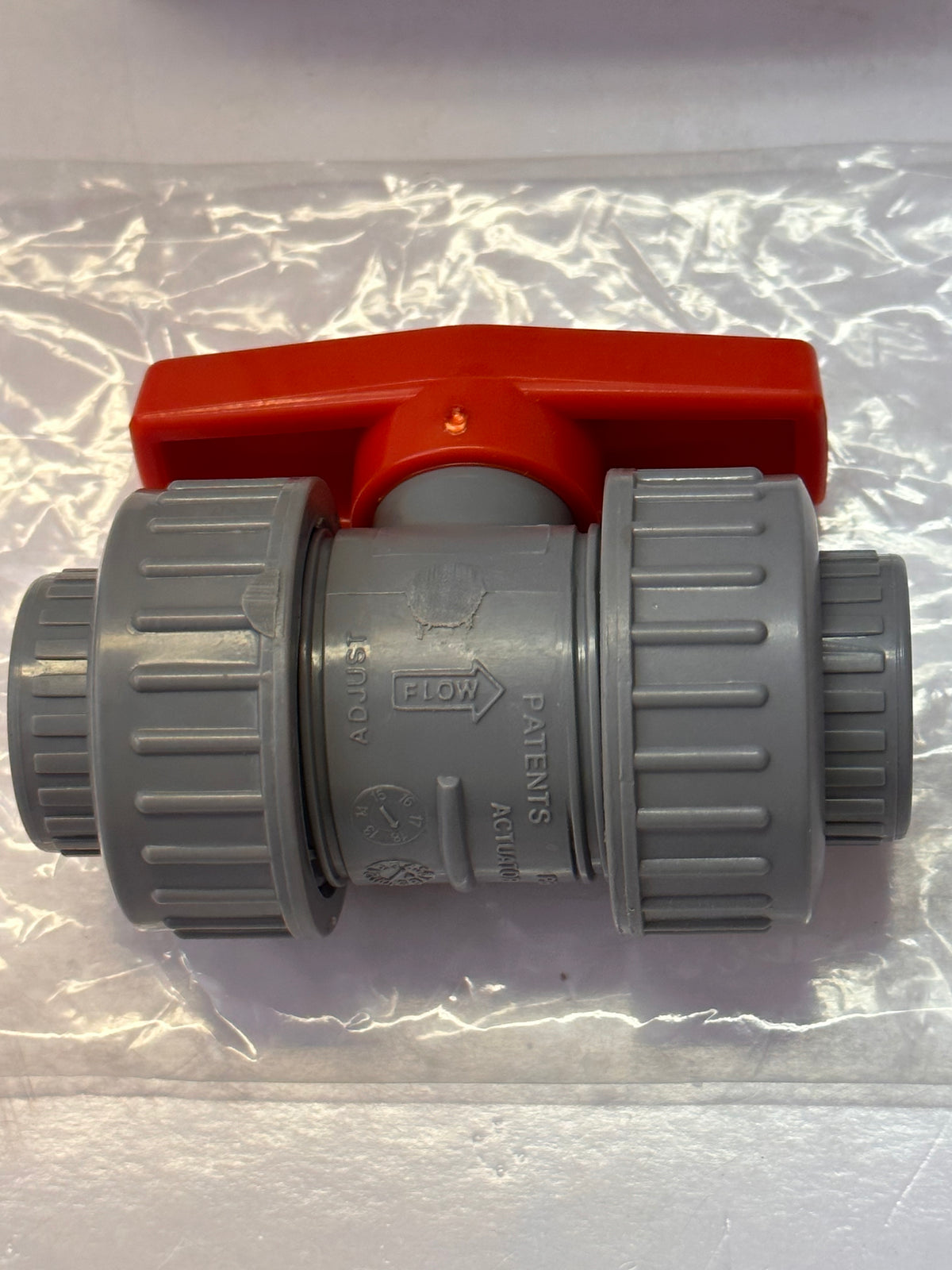 ABS Double Barrel Union Ball Valve (EPDM Seals) – Plain Sockets PN16 1/2"-20-DN16