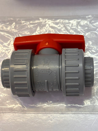 ABS Double Barrel Union Ball Valve (EPDM Seals) – Plain Sockets PN16 1/2"-20-DN16