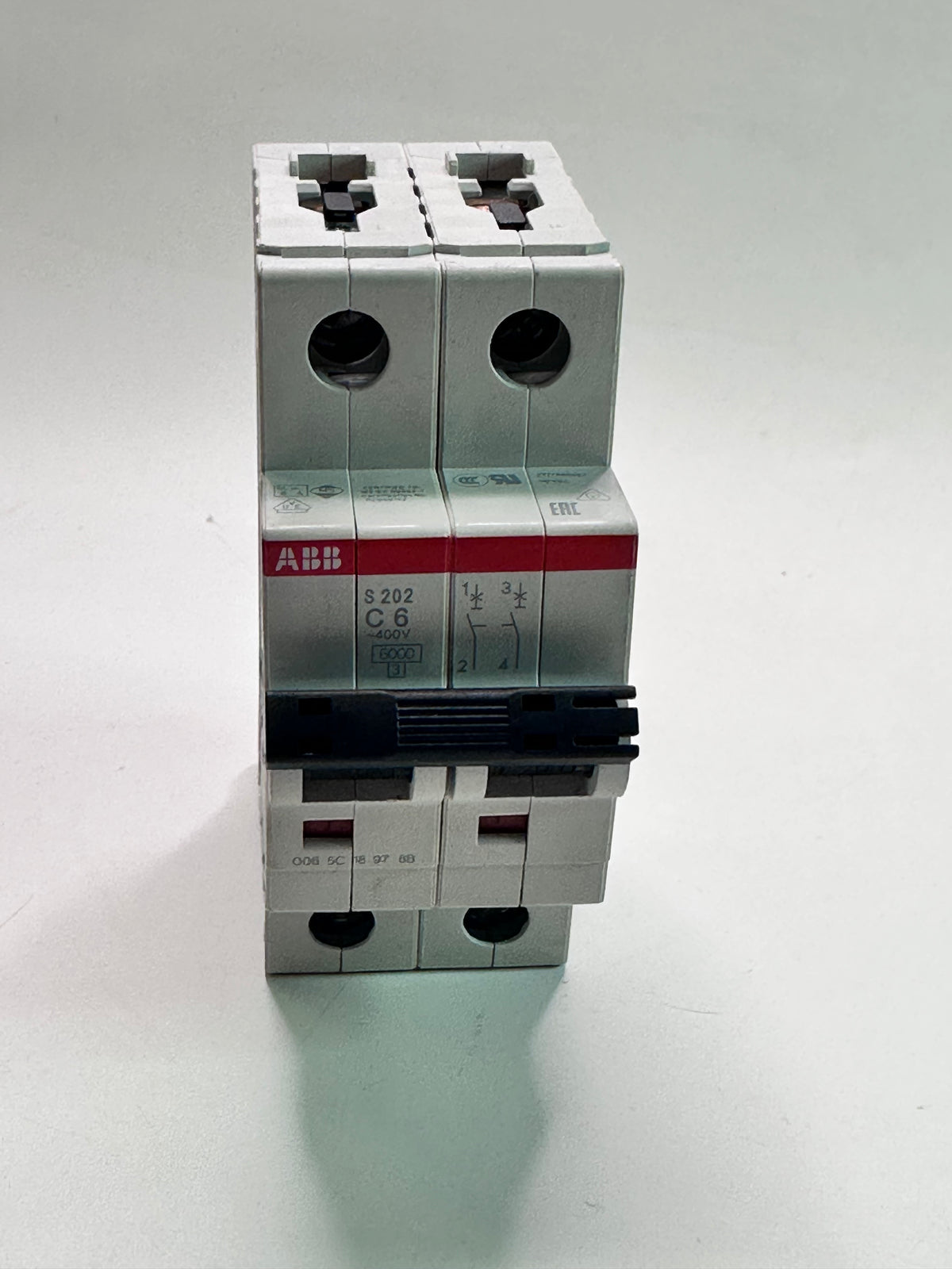 ABB S202-C6 Miniature Circuit Breaker — 2-Pole, 6 A