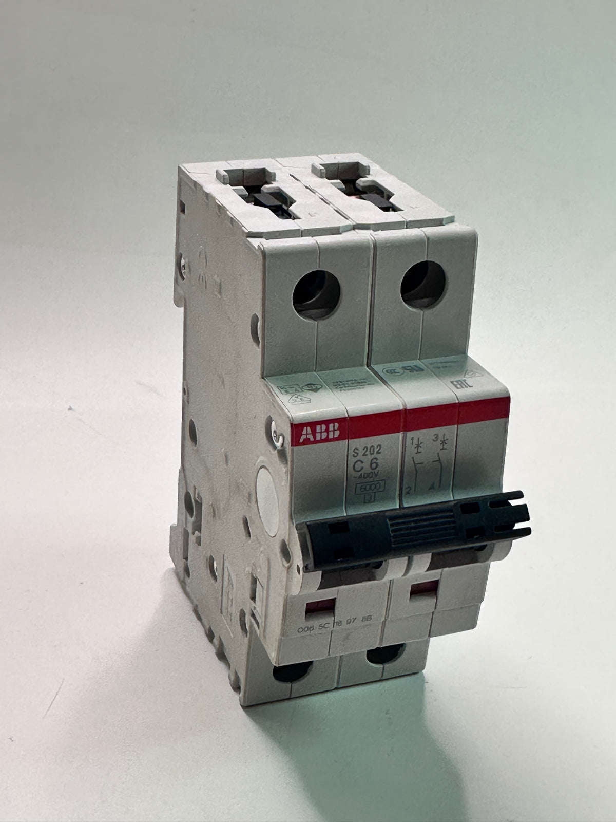 ABB S202-C6 Miniature Circuit Breaker — 2-Pole, 6 A