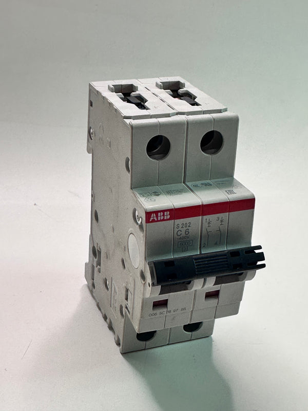 S202-C6 ABB Miniature Circuit Breaker, S200, 2P, 6A -  2CDS252001R0064