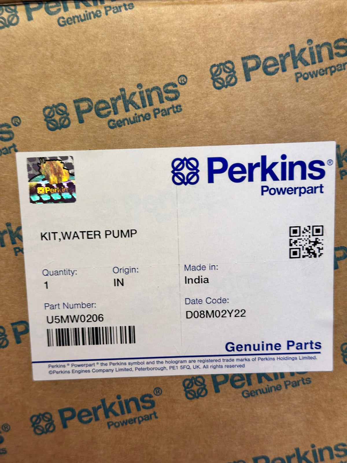 Perkins U5MW0206 1100 Series Water Pump Kit