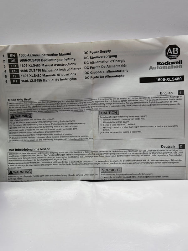 Allen-Bradley / NHP 1606-XLS480E Power Supply
