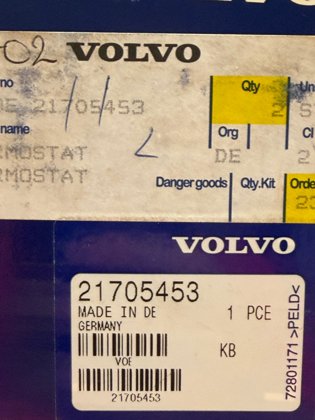 Volvo 21705453 Genuine Thermostat, Coolant Flow Sensor