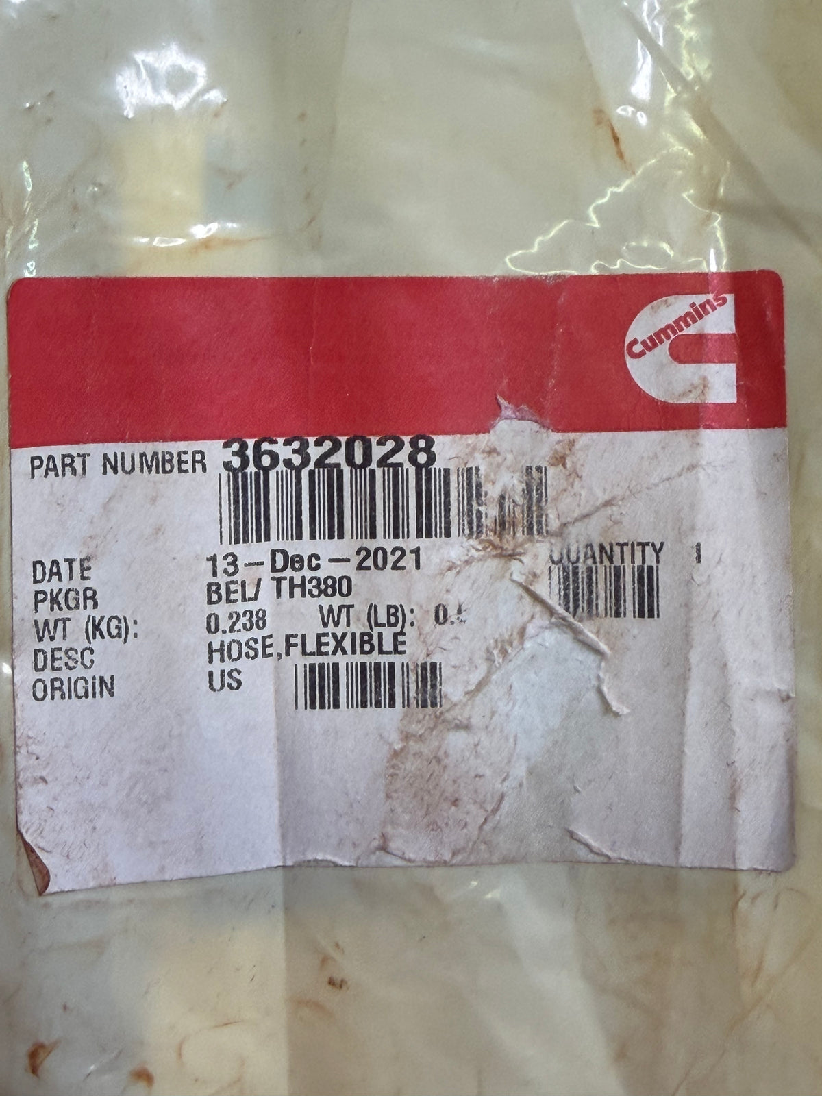 Genuine Cummins 3632028 Flexible Hose