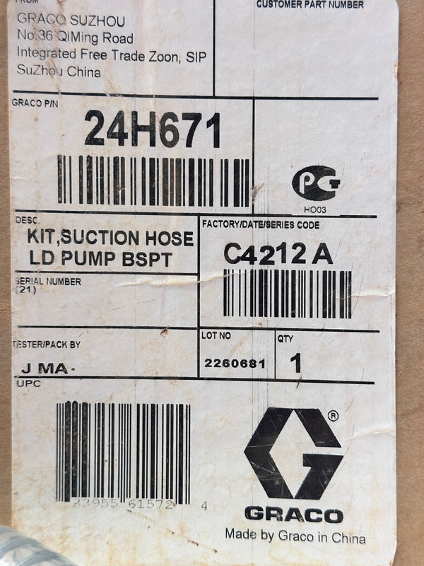 Graco 24H671 Suction Hose Kit, LD Pump BSPT