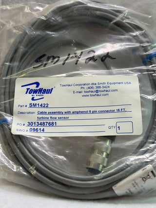 F6557-15 Cable Assembly with 5 Pin connector for Turbine Flow Sensor