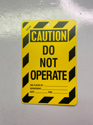 Large Economy Lock-out Tags 842365 "CAUTION DO NOT OPERATE" Yellow/Black