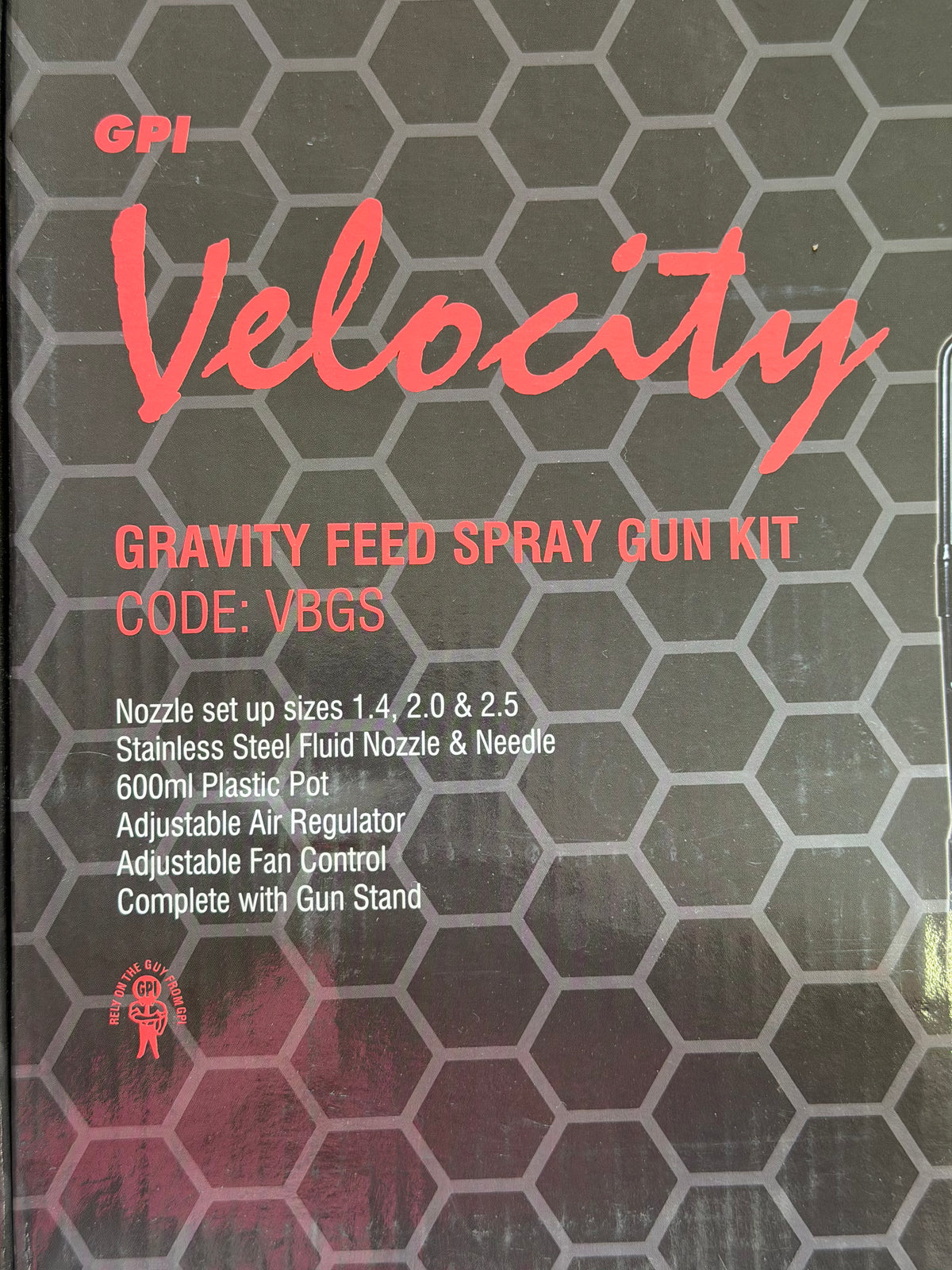 Velocity VBGS Gravity-Feed Spray Gun Kit – 3 Nozzles and Stand