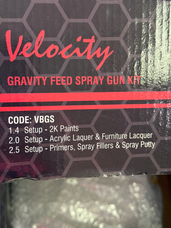 Velocity 3 Nozzle Gravity Feed Spray Gun Kit, with Stand, VBGS