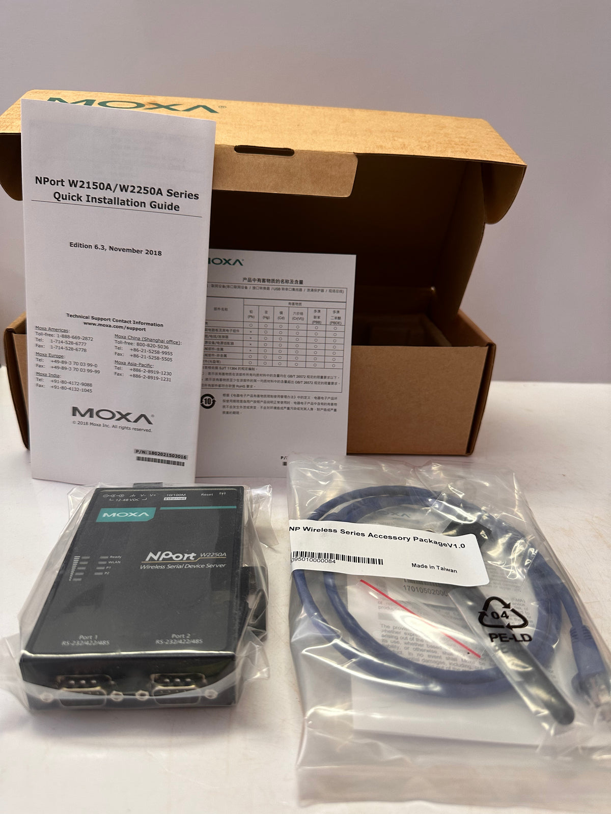 Moxa NPort W2250A-T-EU Wireless Serial Device Server — 2 Port