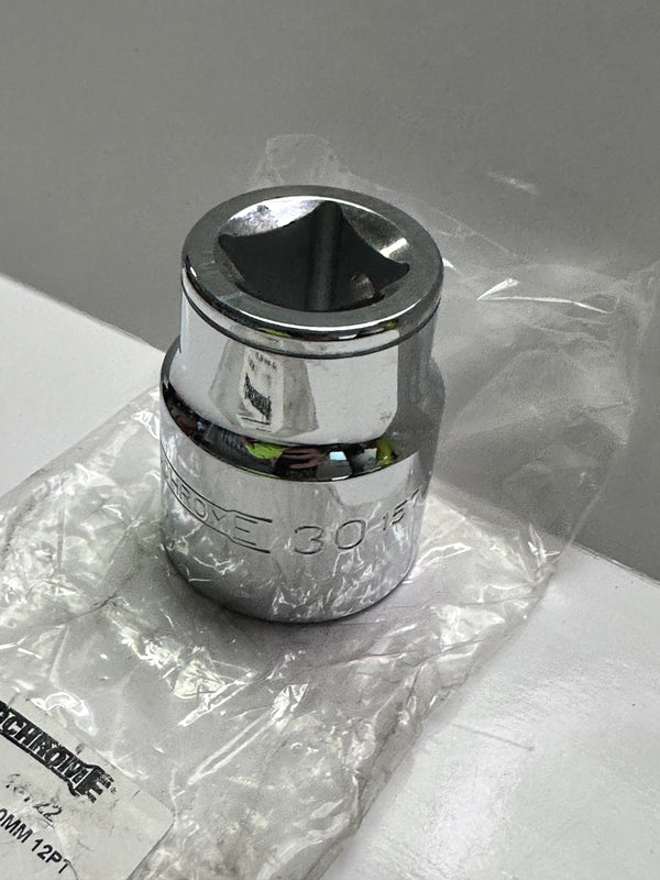 Sidchrome 30mm x 3/4" Drive Metric 12 Point Standard Socket, Chrome - 15722