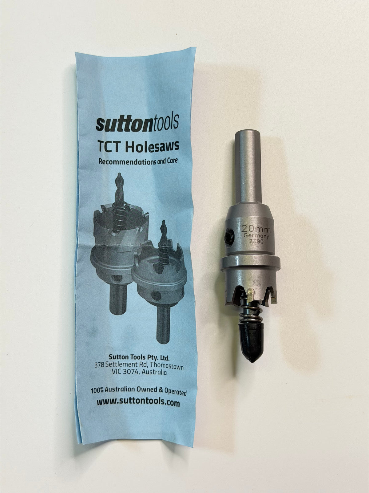 Sutton H1080200 20mm TCT Short Holesaw with Arbor & Pilot
