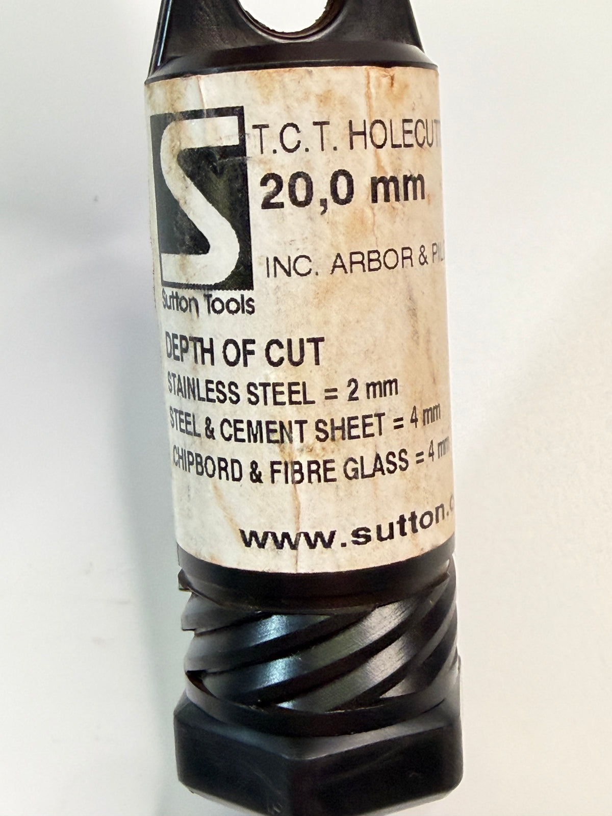 Sutton H1080200 20mm TCT Short Holesaw with Arbor & Pilot