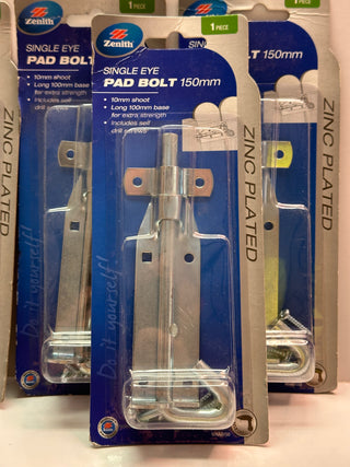 Zenith Single Eye Pad Bolt 150mm WHA0150