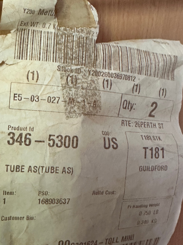 Caterpillar CAT 346-5300 Tube Assembly