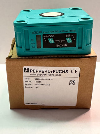 Pepperl+Fuchs UB2000-F42-E5-V15 ULTRASONIC SENSOR, 60-2000MM SENSING RANGE, 1 SWITCH OUTPUT E5, PNP NO/NC PROGRAMMABLE