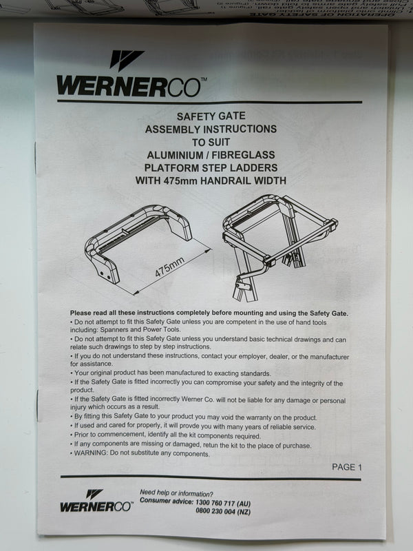 FS13647 475-500mm Safety Gate Kit to suit Bailey Ladders