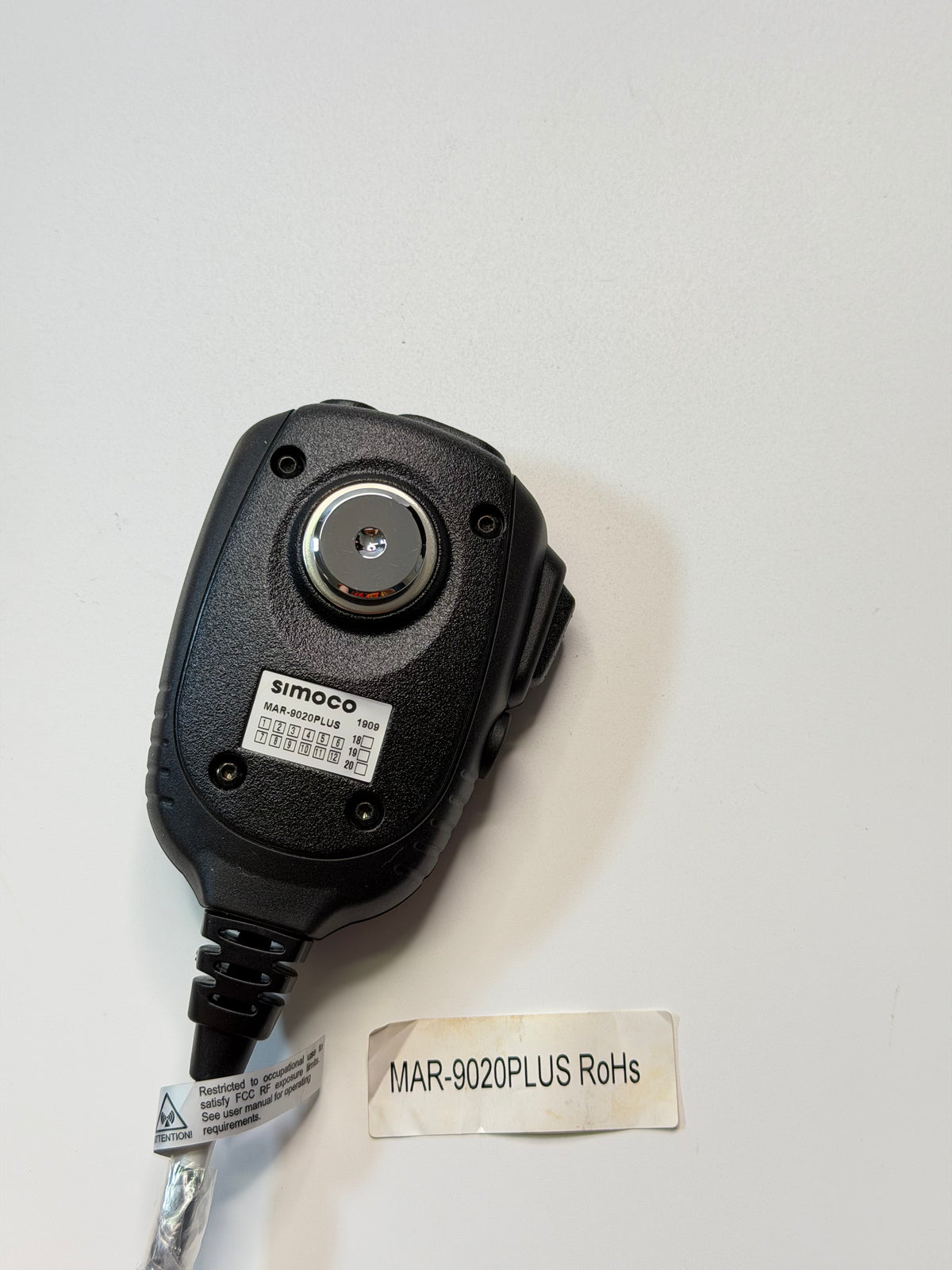 Simoco MAR-9020PLUS Controller Microphone for SRM9020plus, Black