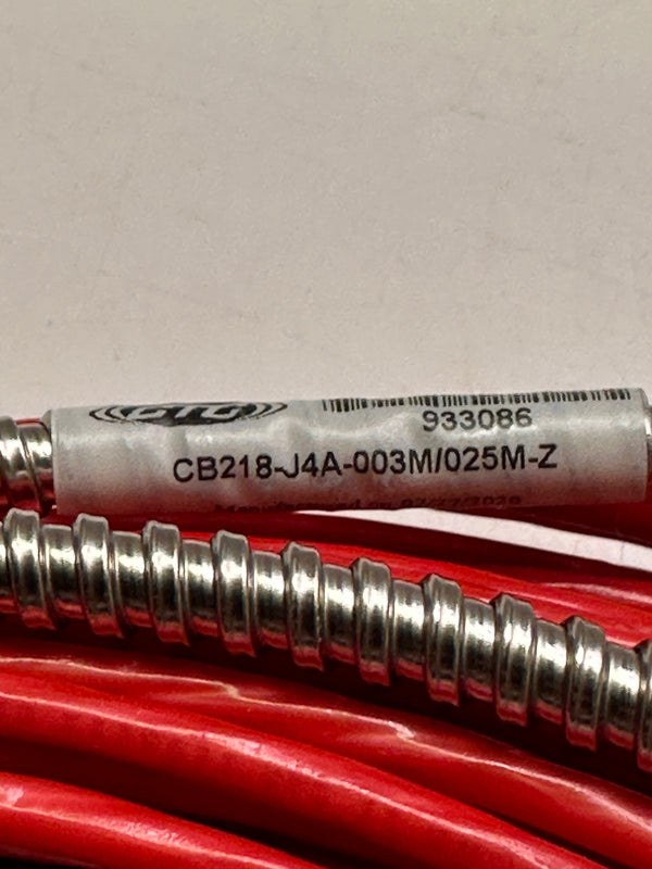 CTC CB218-J4A-003M/025m-Z 4 Conductor Shielded Cable, Red FEP Jacket with SS Outer Armor 25M