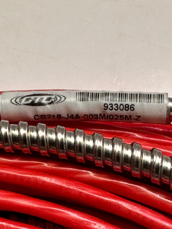 CTC CB218-J4A-003M/025m-Z 4 Conductor Shielded Cable, Red FEP Jacket with SS Outer Armor 25M
