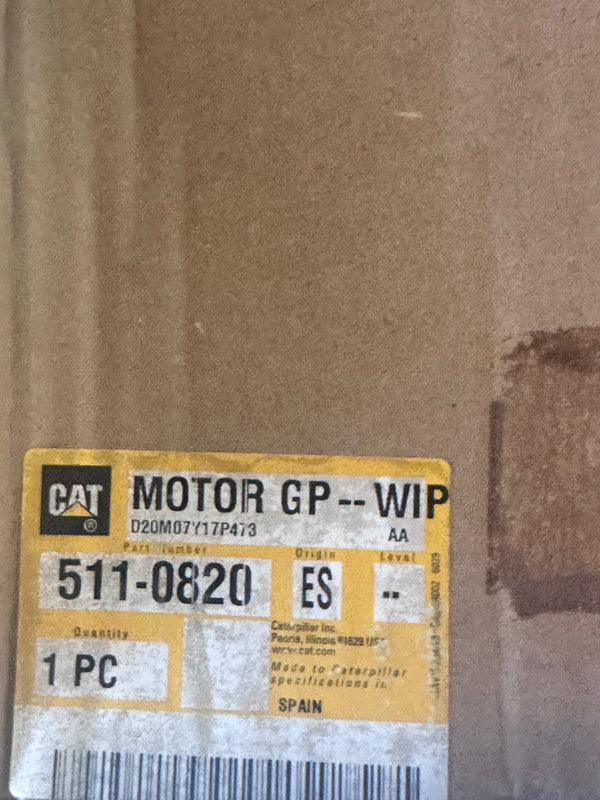 Caterpillar CAT 511-0820 24V Window Wiper Motor