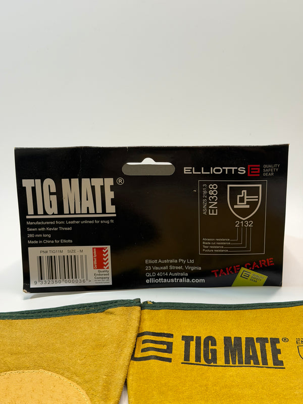 Elliotts TIG11M TIG MATE Leather Professional Welding Gloves, Size Medium