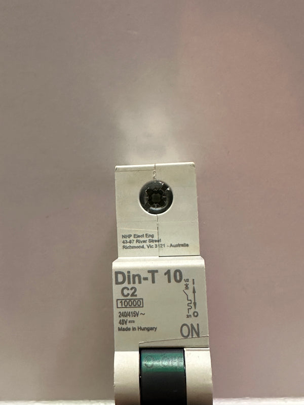 NHP DTCB10102C DIN-T Miniature Circuit Breaker - 230 V AC - 1 Pole - 2A - 10kA - C Curve