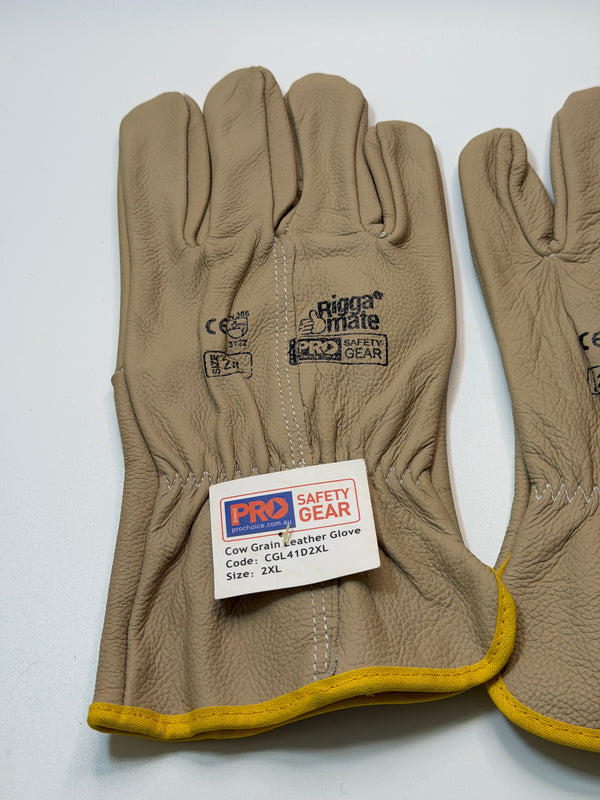 Pro Choice RiggaMate Cow Grain Leather Gloves, CGL41D2XL