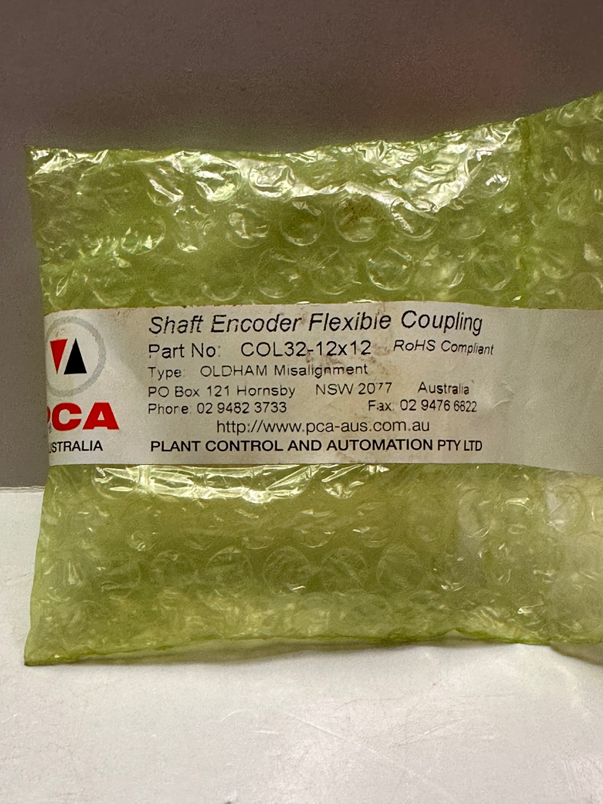 PCA COL32-12X12 Oldham-Type Encoder Shaft Coupling