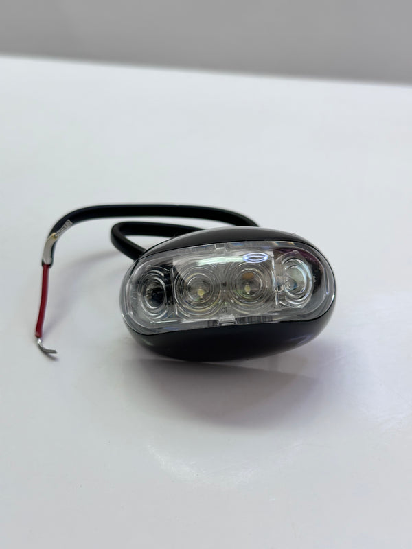 10-30V LED Front Marker Lamp, 50A, Prewired, CLEAR/WHITE LED50W, box of 10