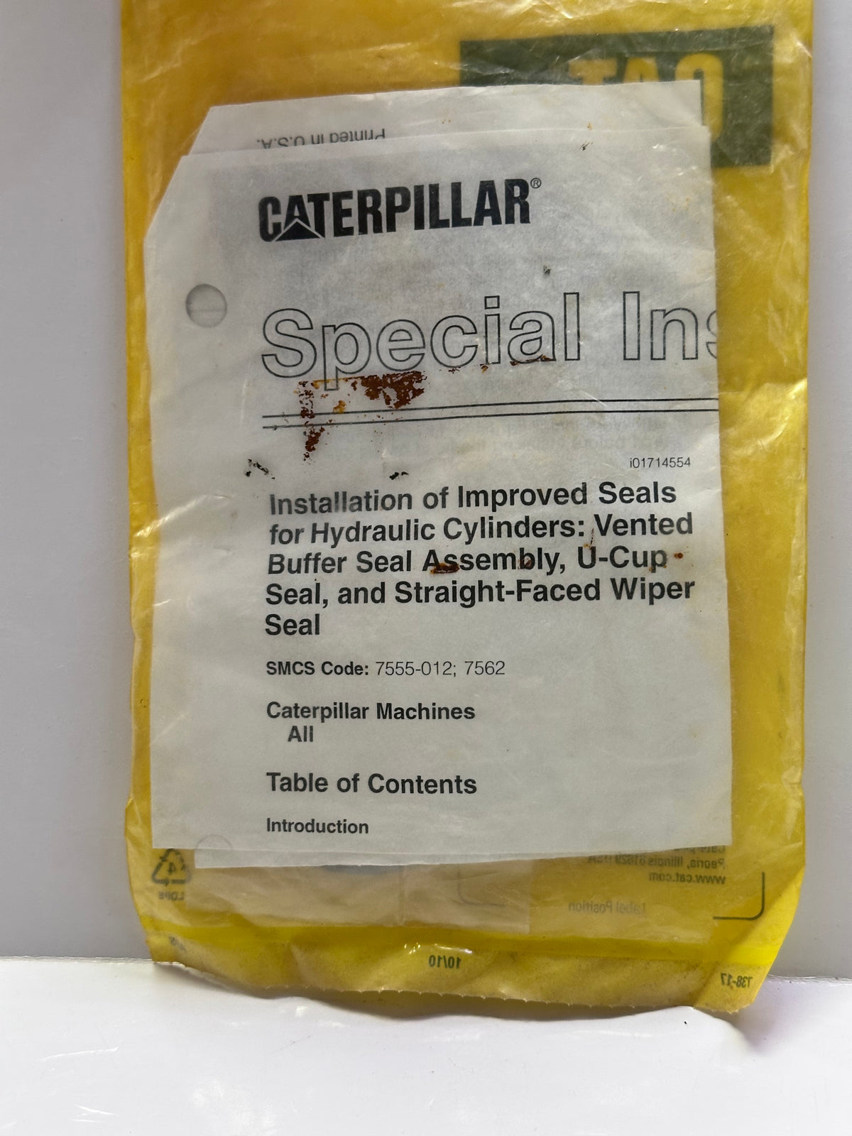 CAT 289-2935 Hydraulic Cylinder Buffer Seal – 50.80 mm Rod