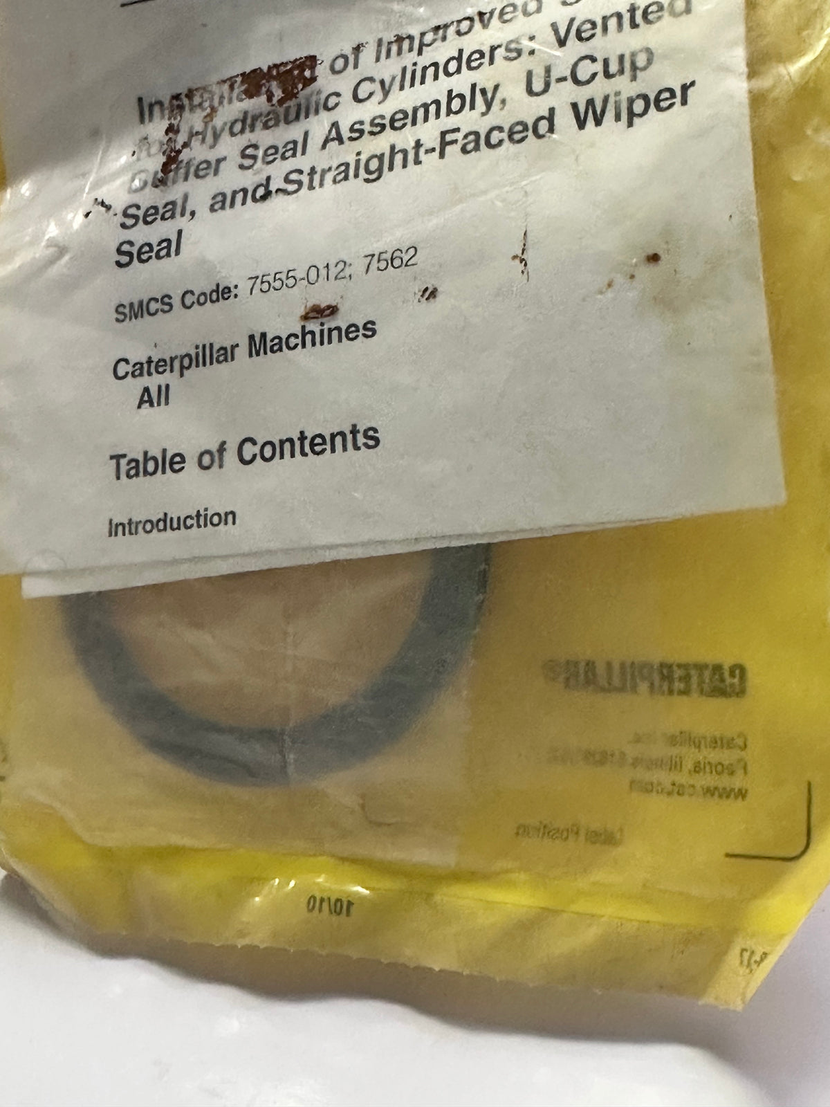 CAT 289-2935 Hydraulic Cylinder Buffer Seal – 50.80 mm Rod