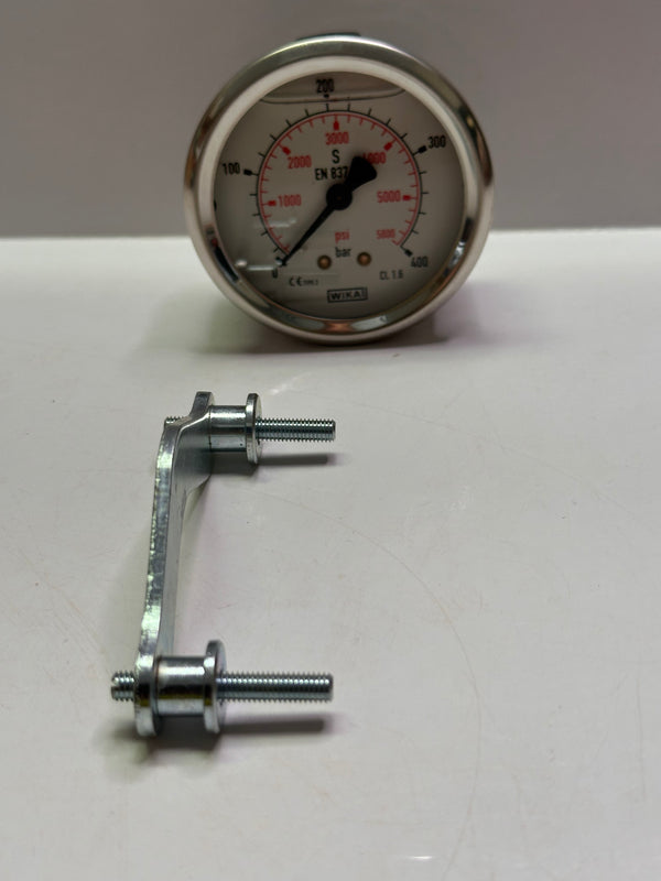 Wika 1007017173 Pressure Gauge SMM-63-G-G-1/4-INOC-0+400 with Bracket