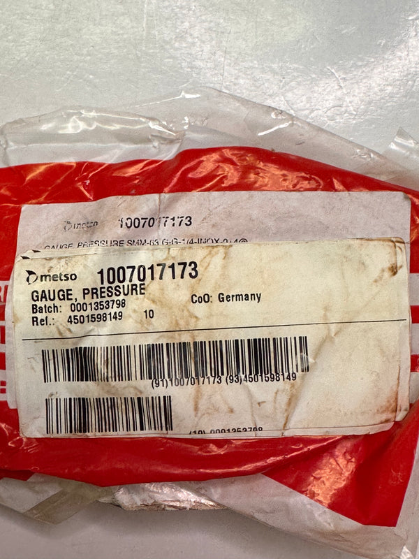 Wika 1007017173 Pressure Gauge SMM-63-G-G-1/4-INOC-0+400 with Bracket